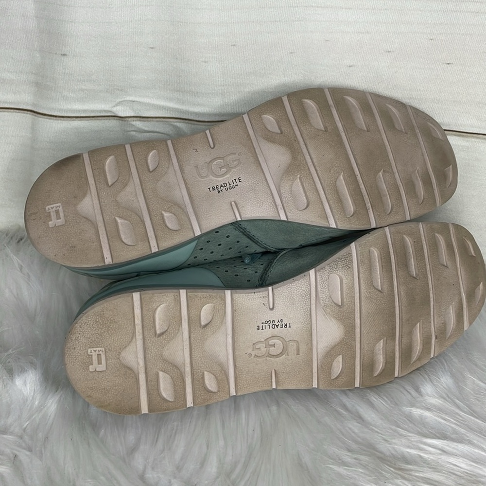 UGG Teal Green Perforated Leather Sneakers - Picture 5 of 9